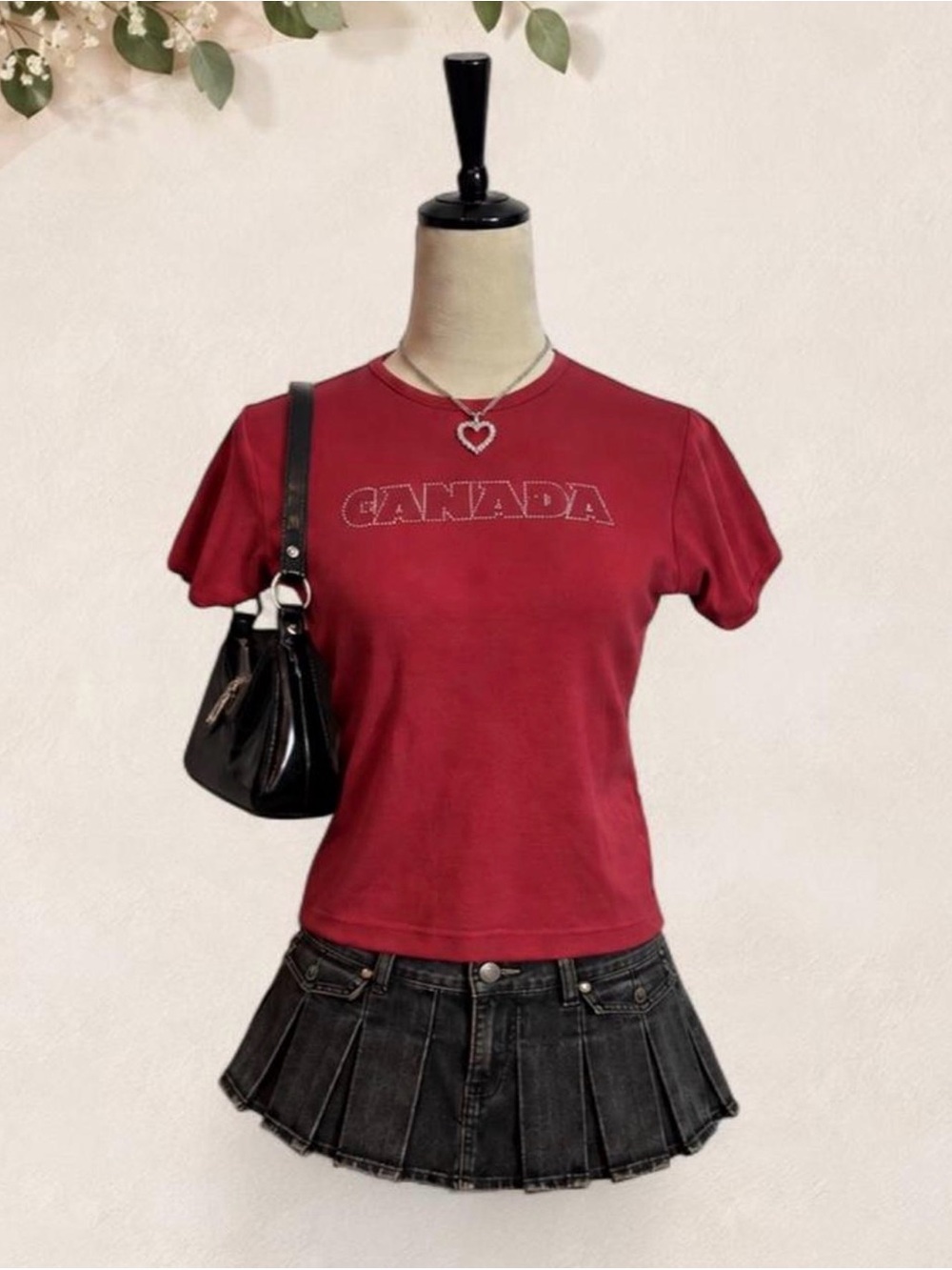 Vintage Cityscape Canada Rhinestone Baby Tee Size S